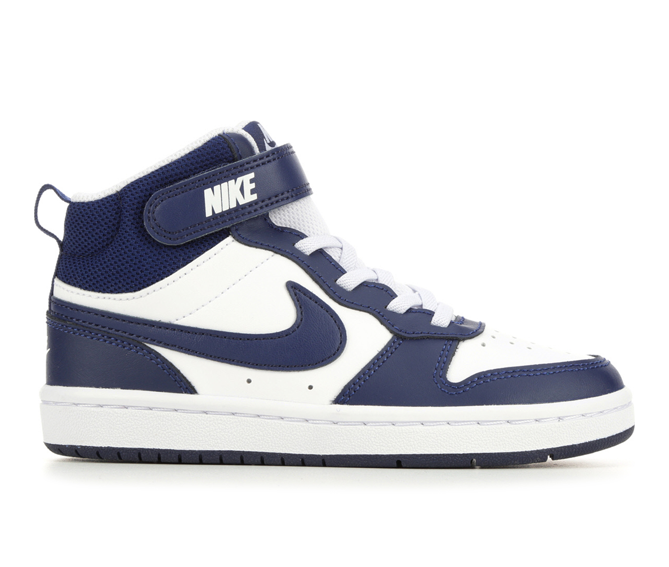 Kids' Nike Little Kid Court Borough Mid 2 Sneakers - Wht/Blue/Blue