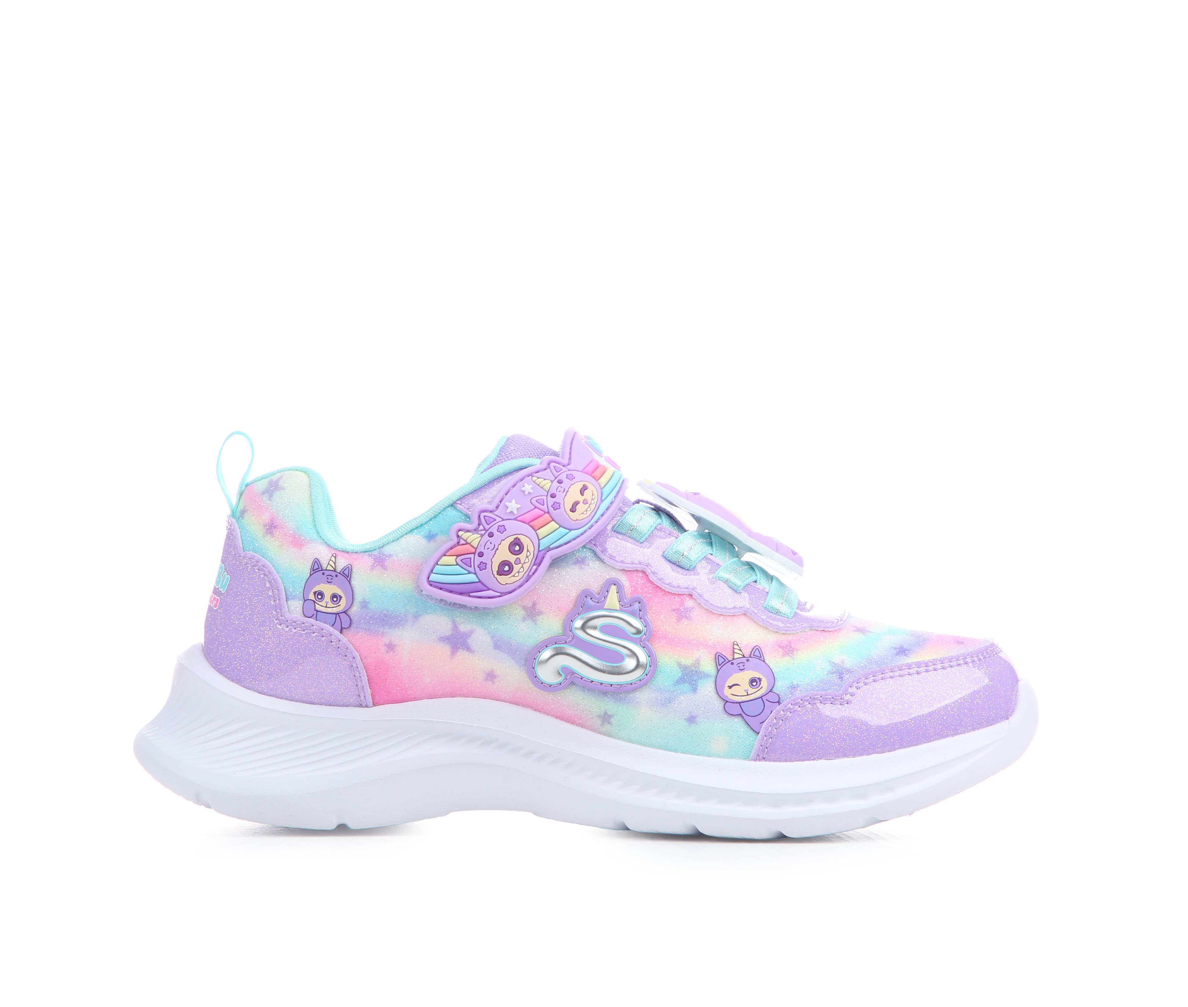 Girls' Skechers Little Kid & Big Kid Cuite Critters Running Shoes - Lavender/Mint