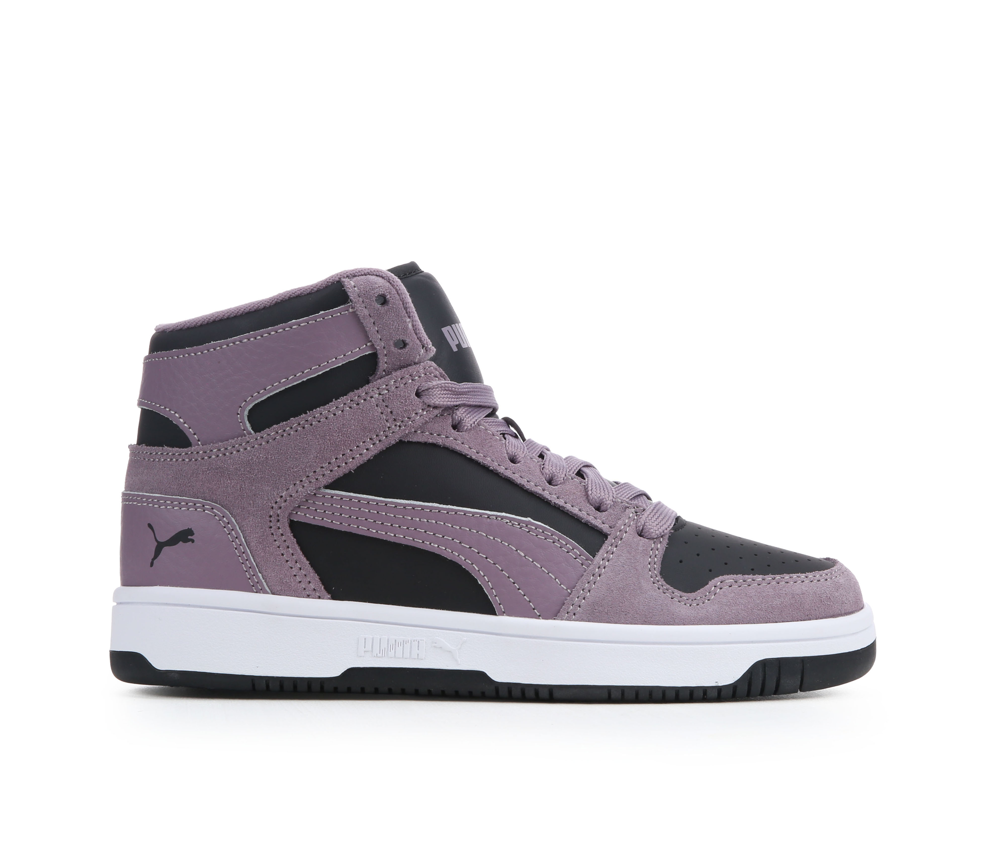 Women's Puma Rebound High-Top Sneakers - Purple/Black