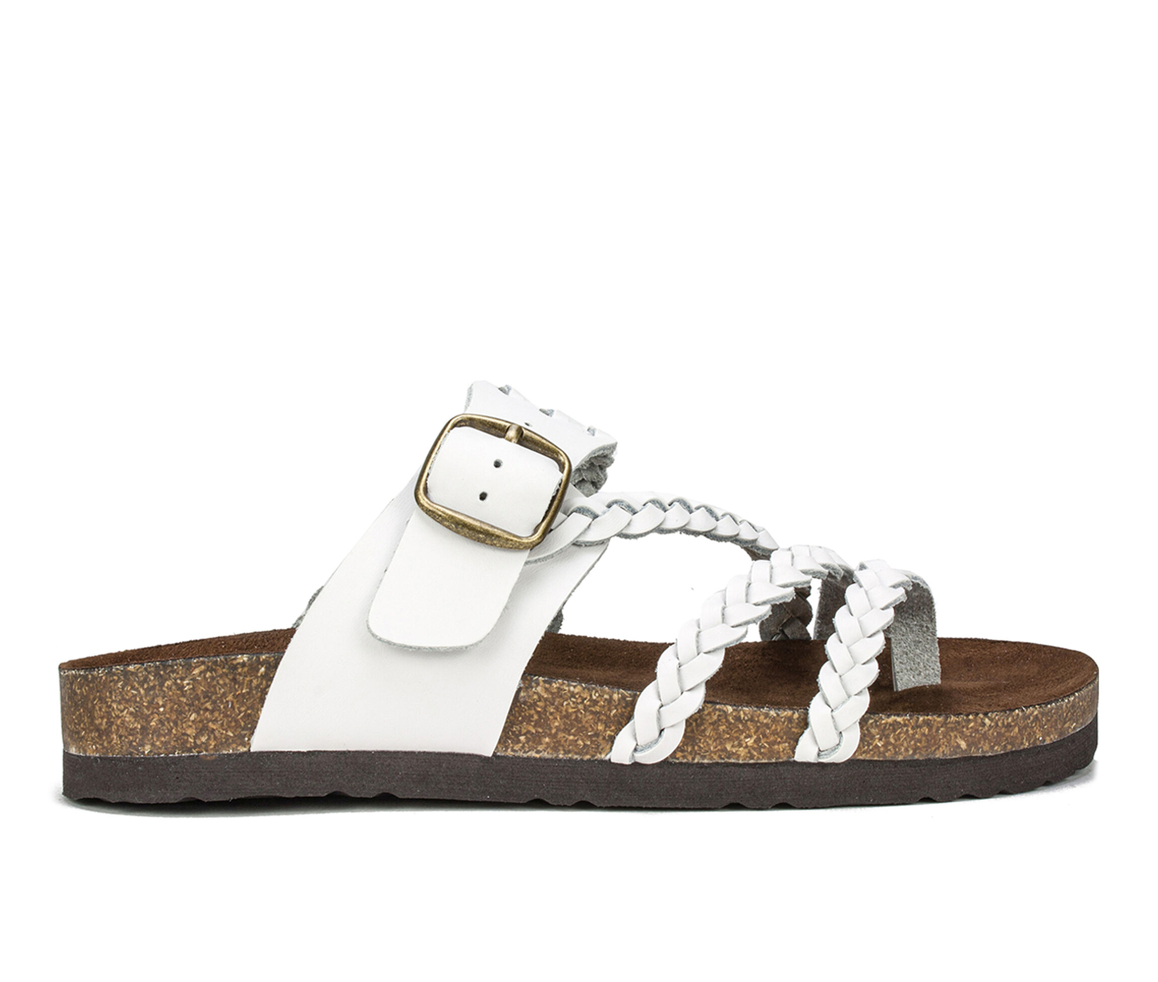 women's white mountain hayleigh strappy footbed sandals