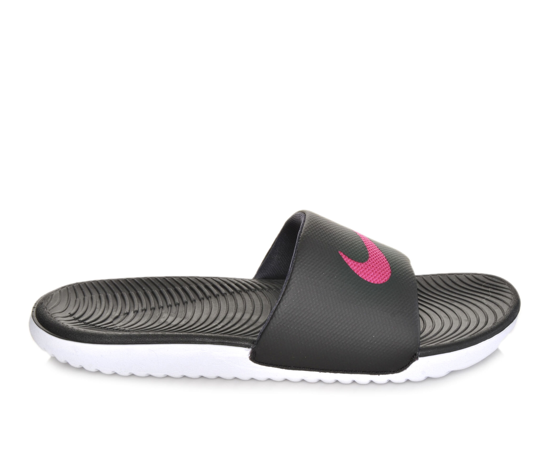 nike kawa slide women's black and white