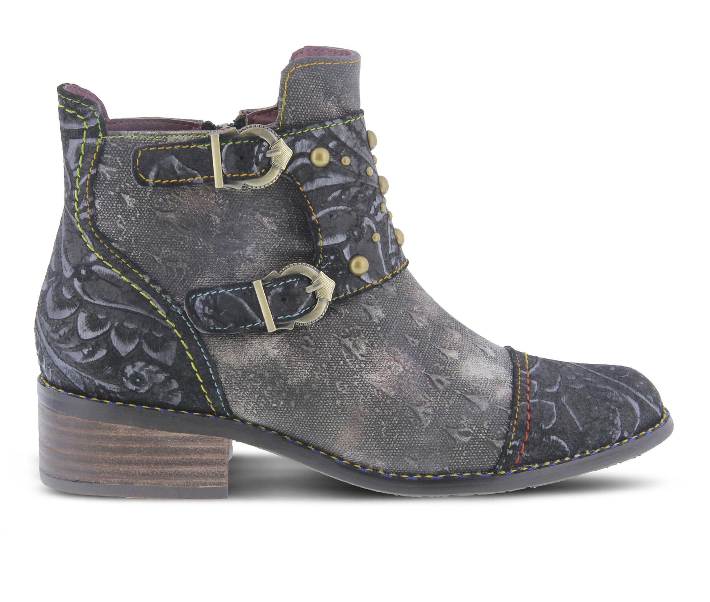 L'Artiste Nailhead Women's Boots (Black Leather)