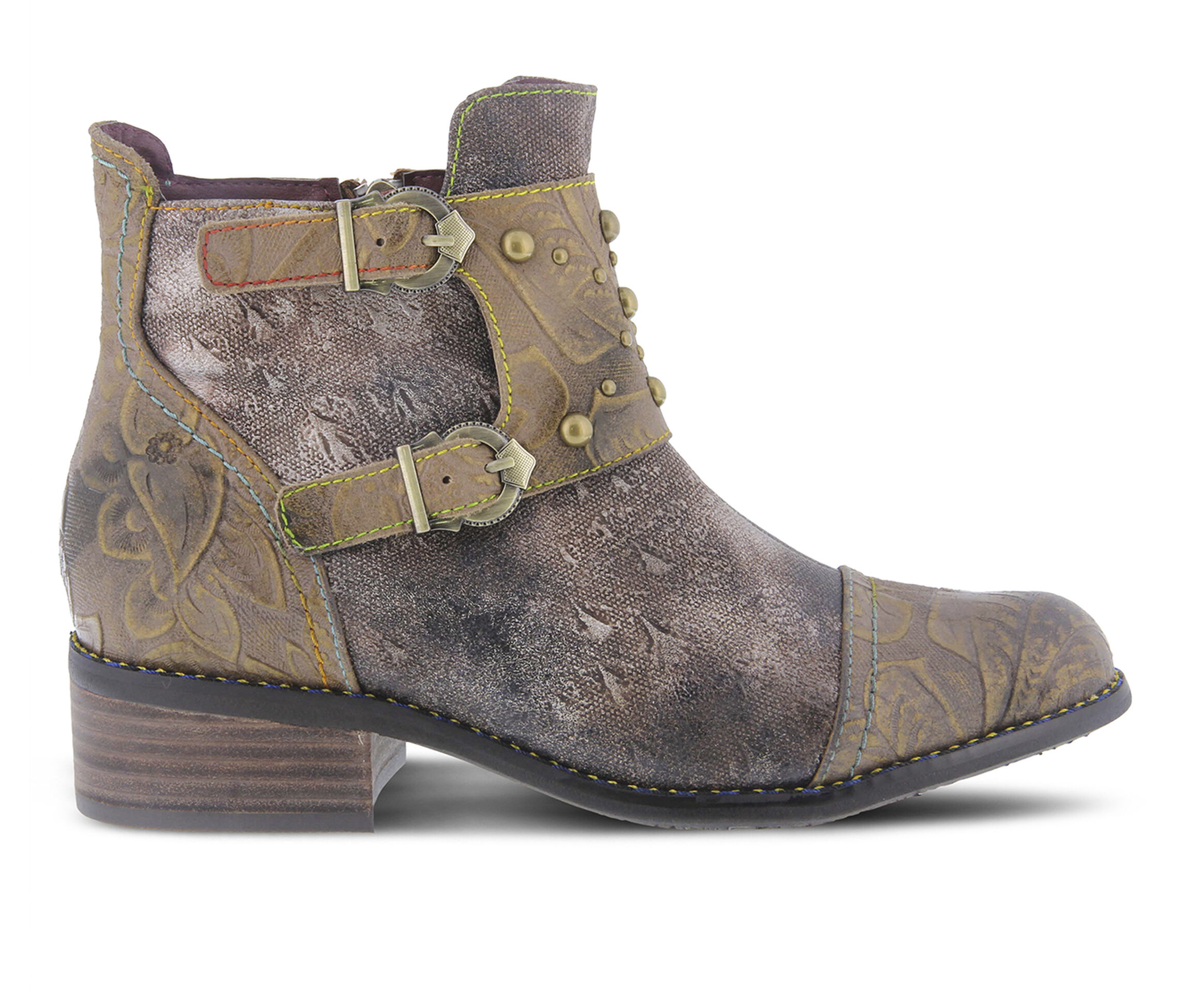L'Artiste Nailhead Women's Boots (Brown Leather)