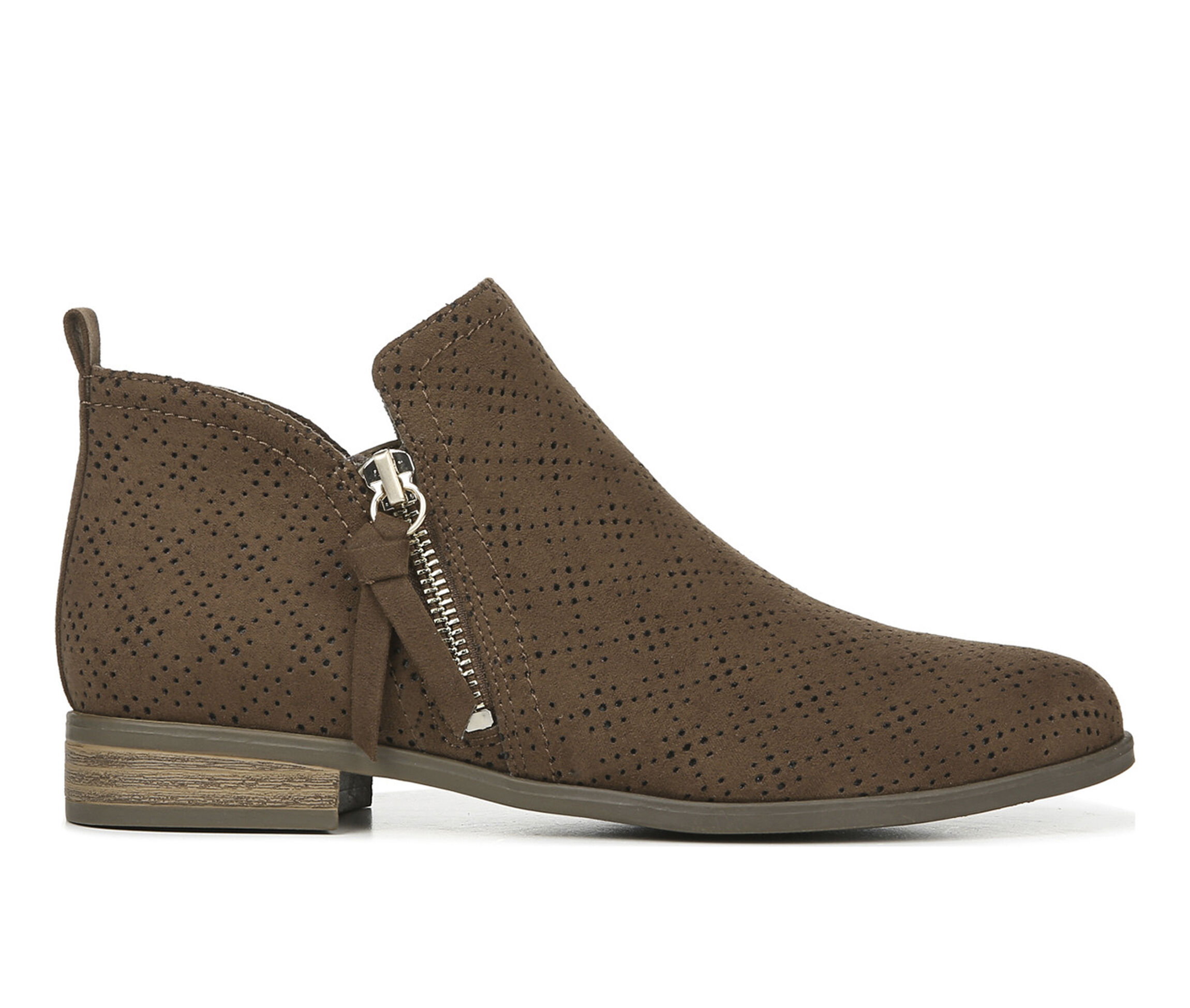 Dr. Scholls Rate Zip Women's Boots (Brown - Canvas)