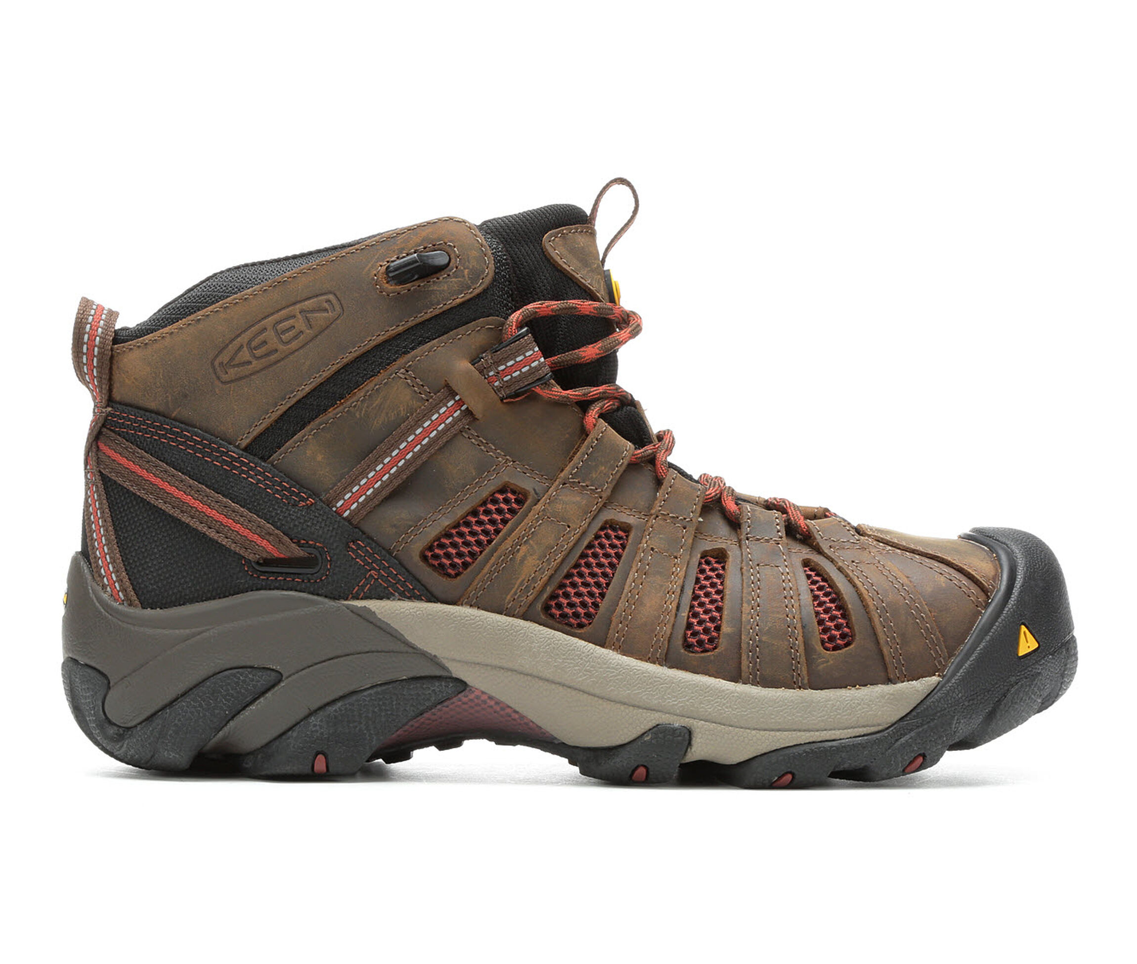 KEEN Utility Flint Mid Steel Toe Men's Boots (Brown Leather)