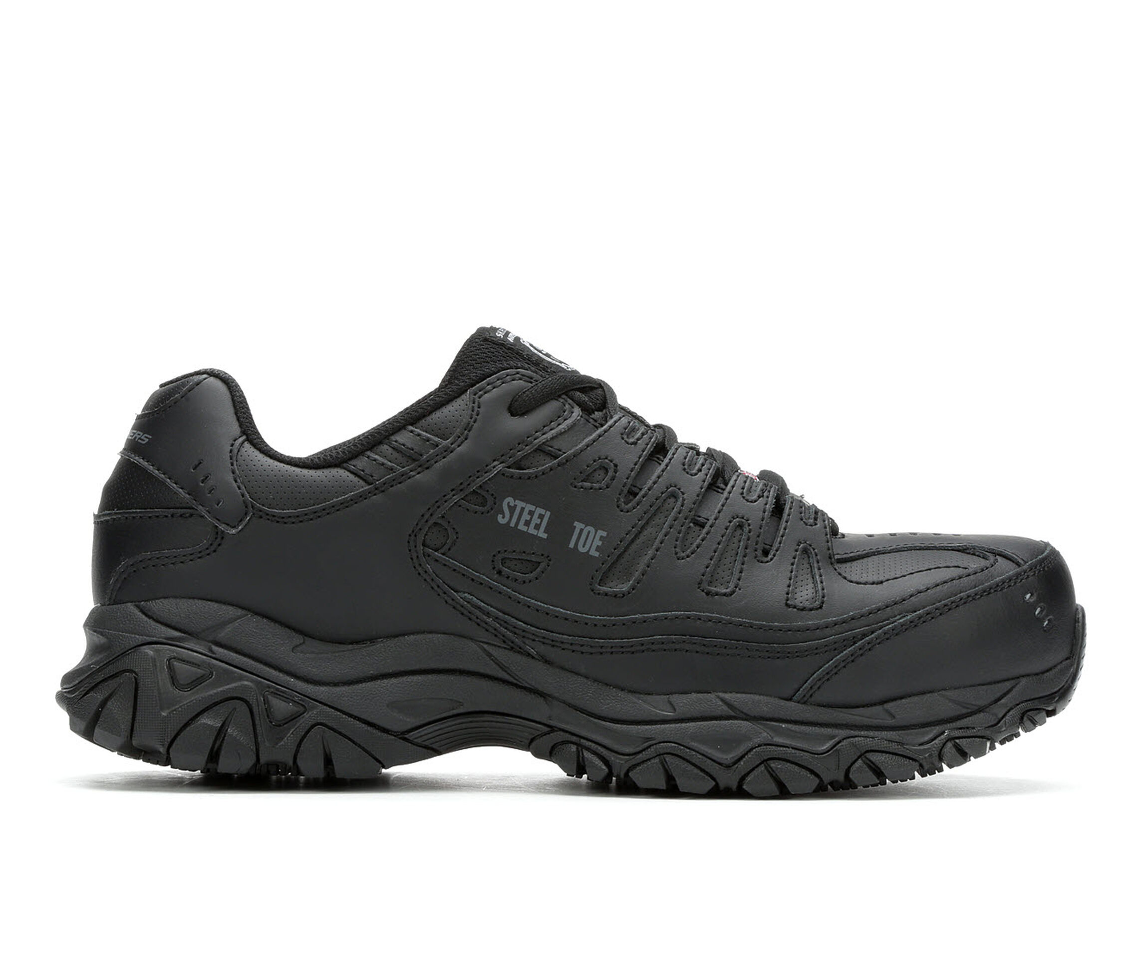 Skechers Work Keymar Steel Toe Waterproof 77517 Men's Boots (Black Faux Leather)