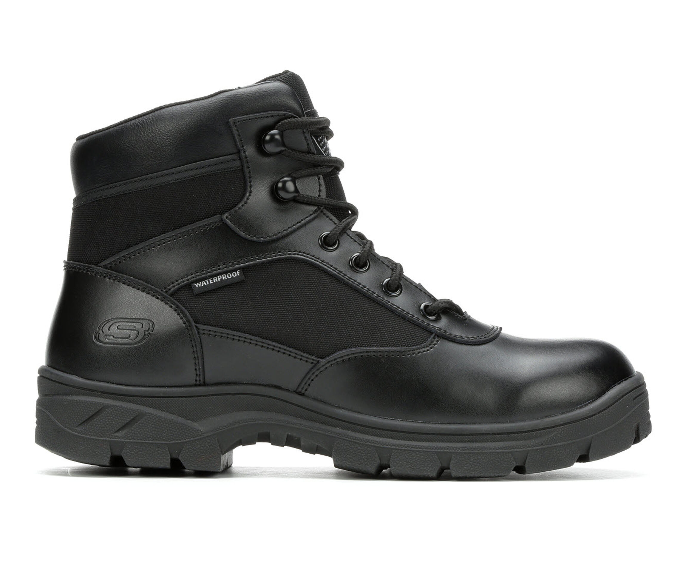 Skechers Work Benen Electrical Hazard Waterproof 77526 Men's Boots (Black Faux Leather)