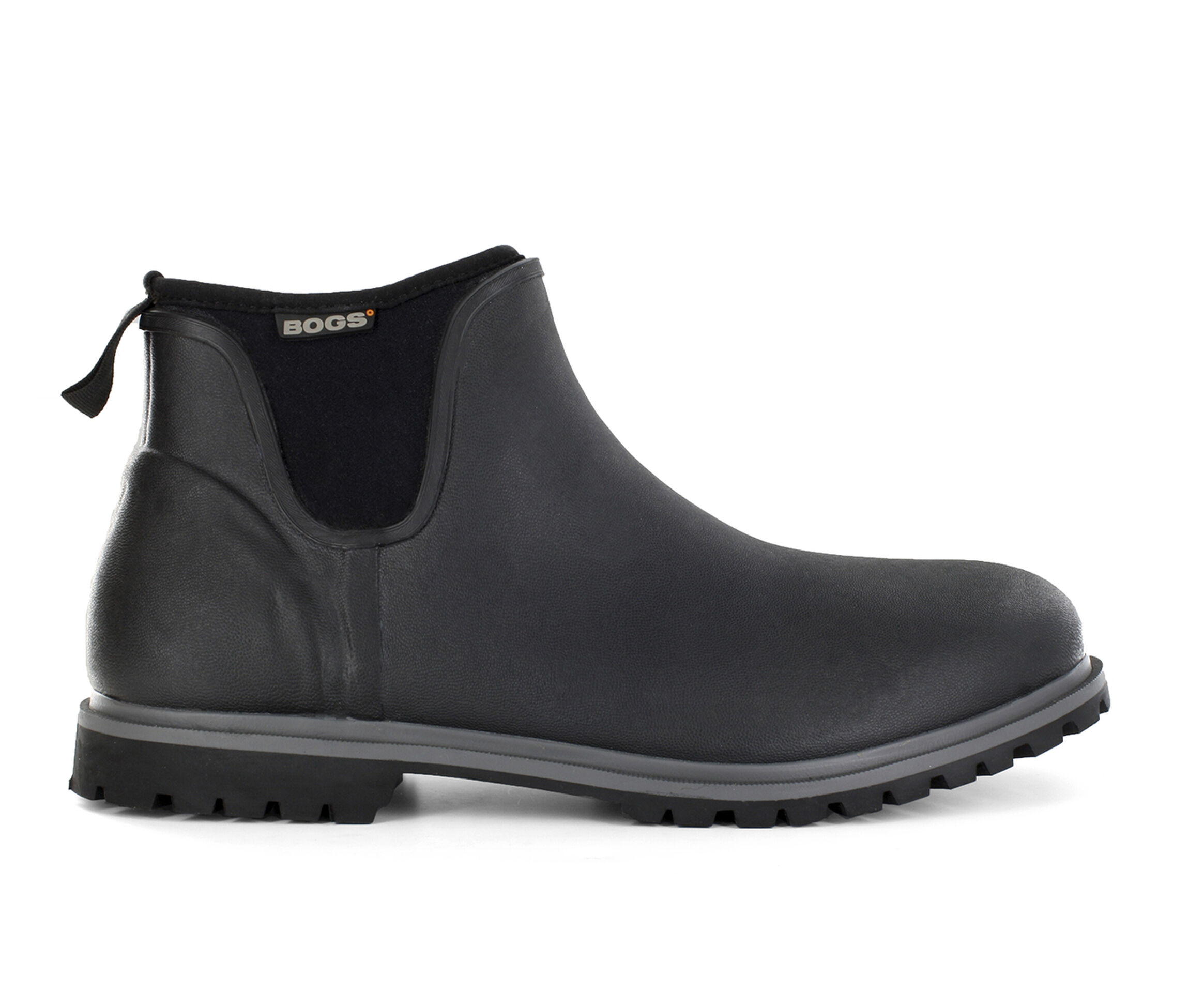 Bogs Footwear Carson Waterproof Slip On Men's Boots (Black Faux Leather)