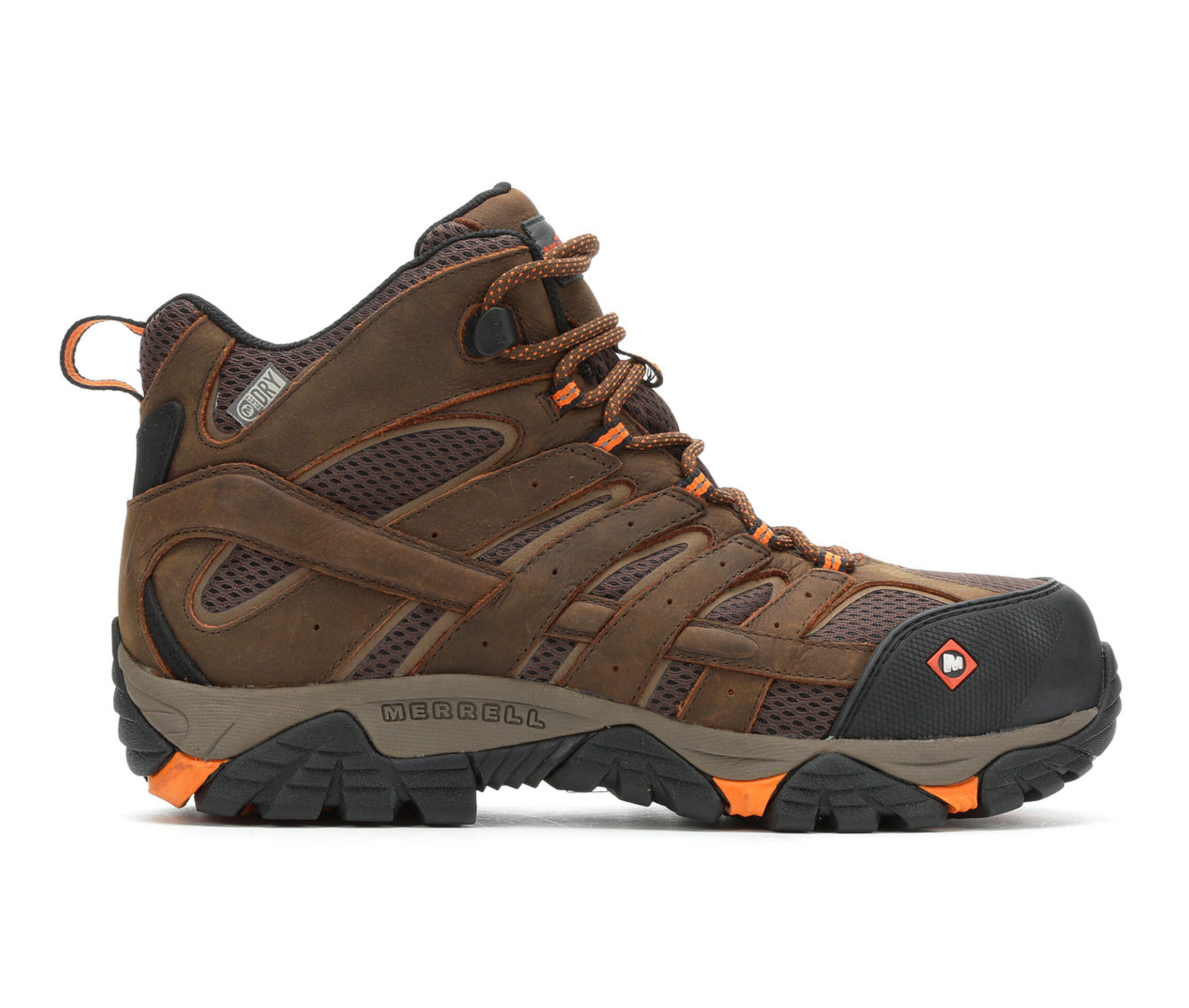 Merrell Work Moab Vertex Mid Waterproof Comp Toe Men's Boots (Brown Suede)