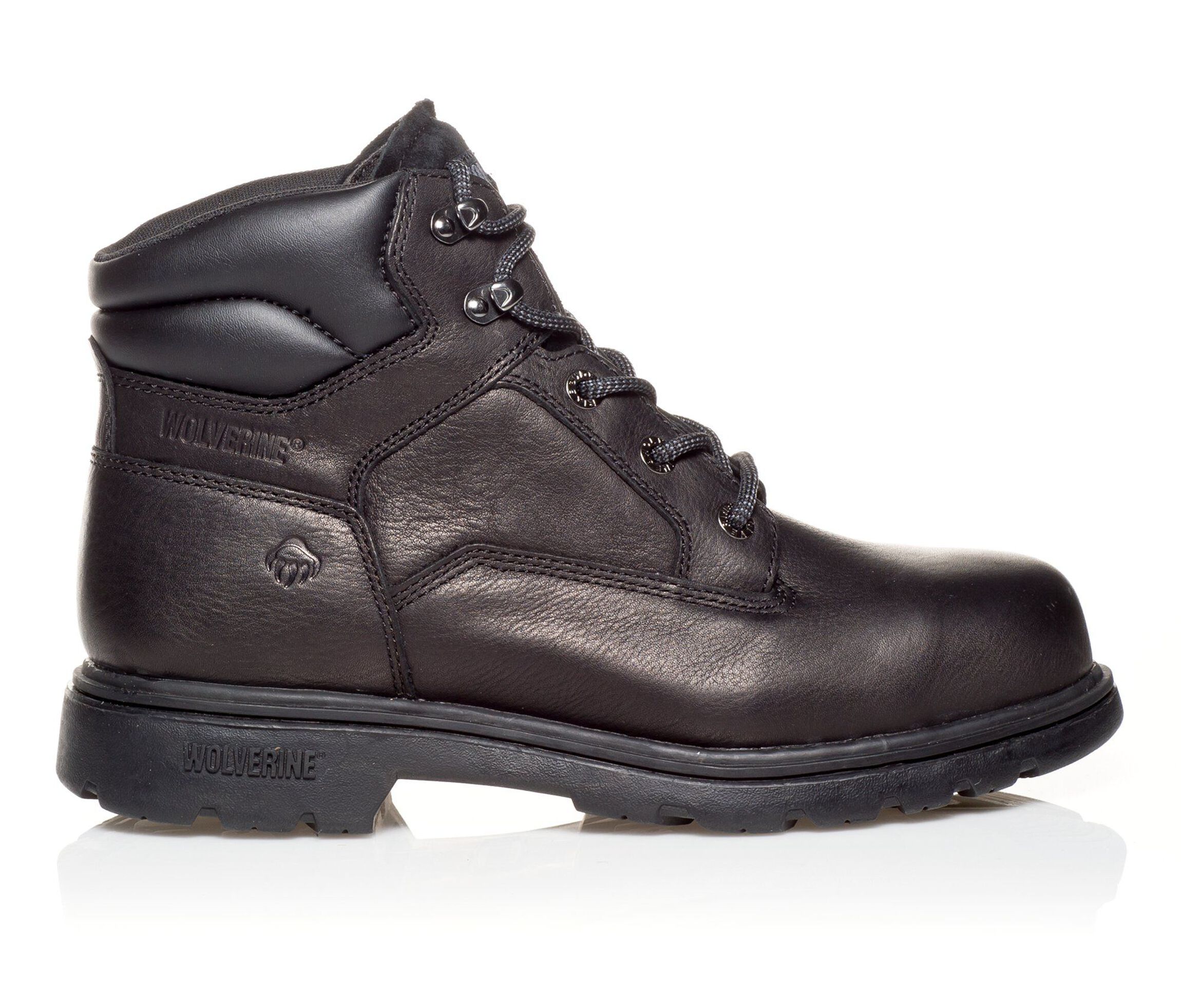 Wolverine 6 In Bulldozer Steel Toe Men's Boots (Black Leather)
