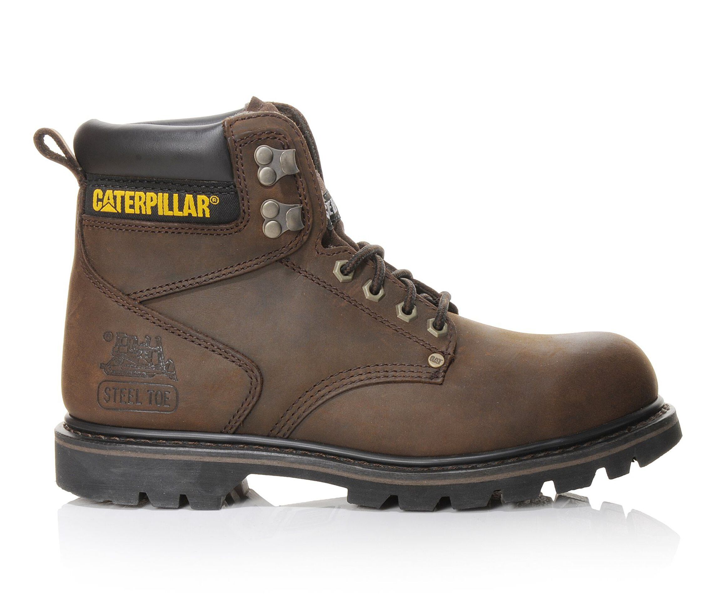 Caterpillar Second Shift 6 In Steel Toe Men's Boots (Brown Leather)
