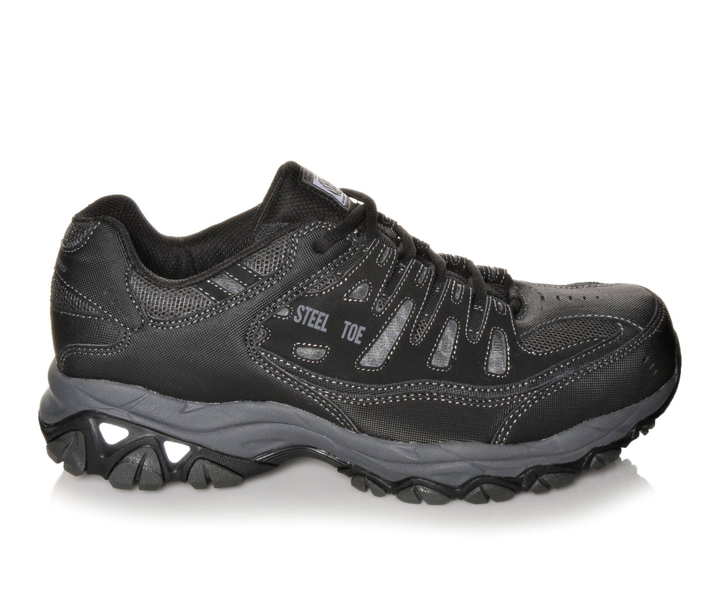 Skechers Work 77055 Cankton Steel Toe Men's Boots (Black Canvas)
