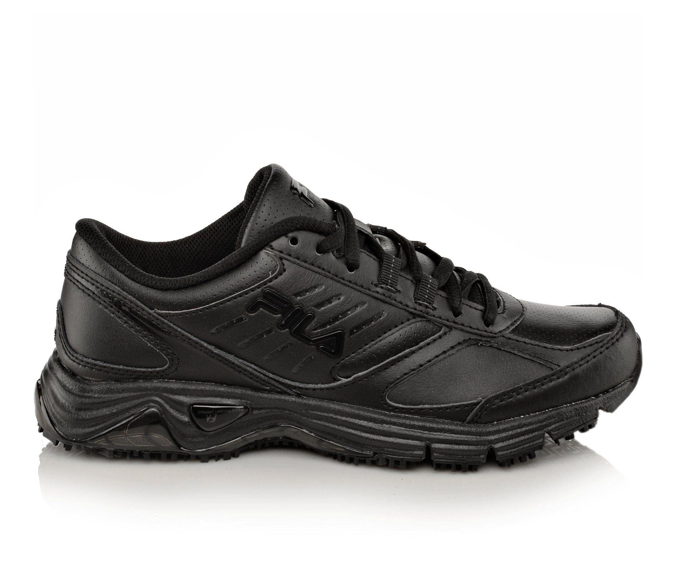 Fila Memory Flux Slip Resistant Men's Boots (Black Leather)