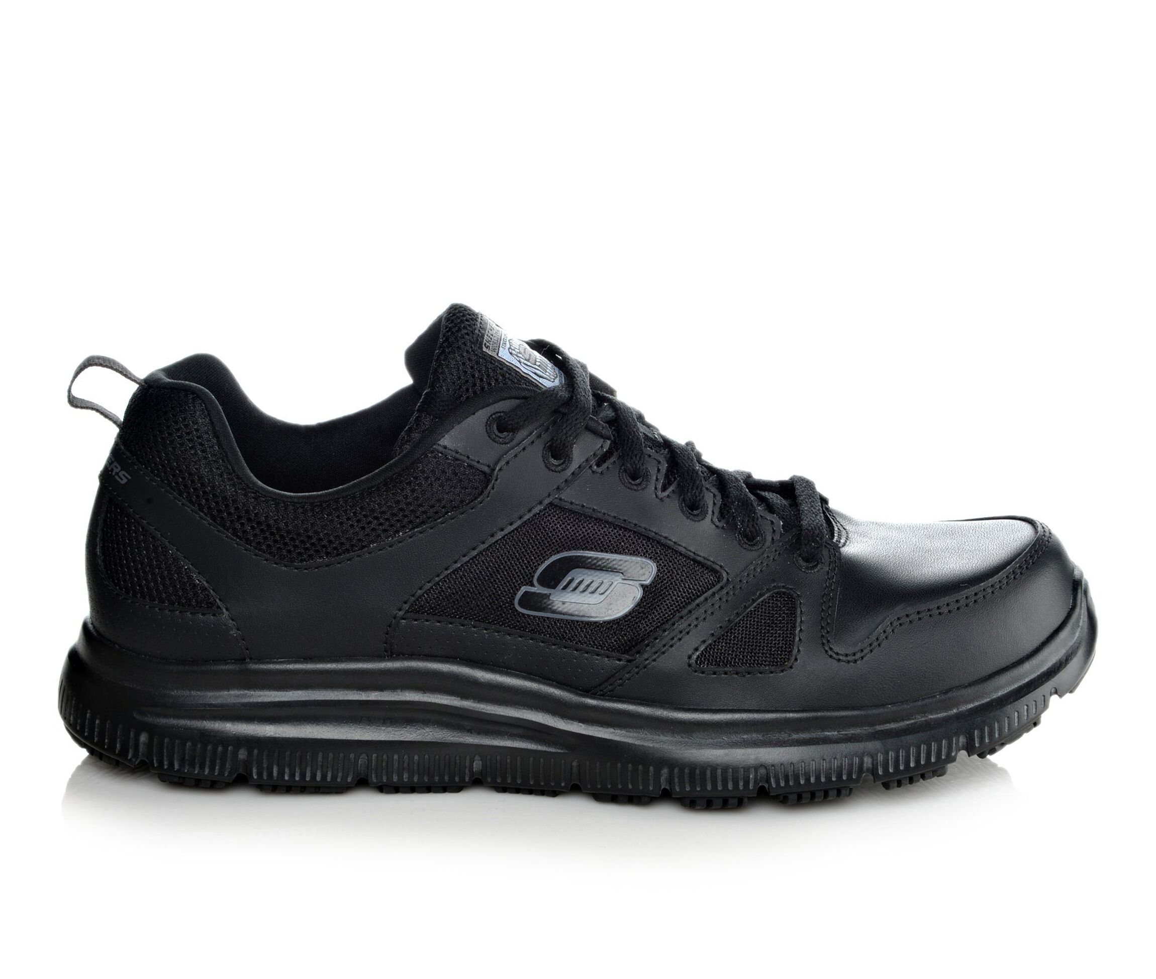 Skechers Work 77040 Flex Advantage Slip Resistant Men's Boots (Black Leather)