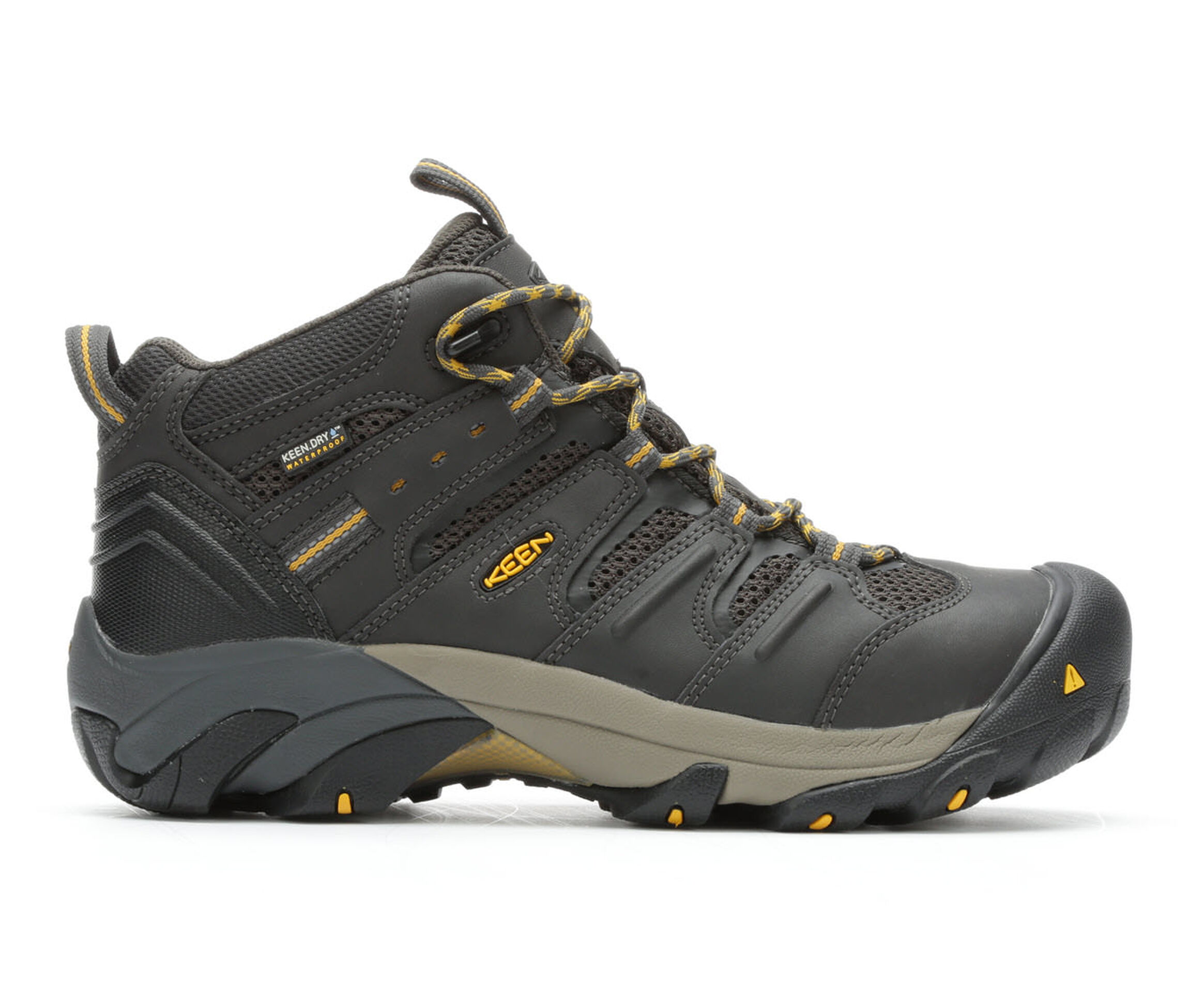 KEEN Utility Lansing Mid Steel Toe Waterproof Men's Boots (Brown Leather)