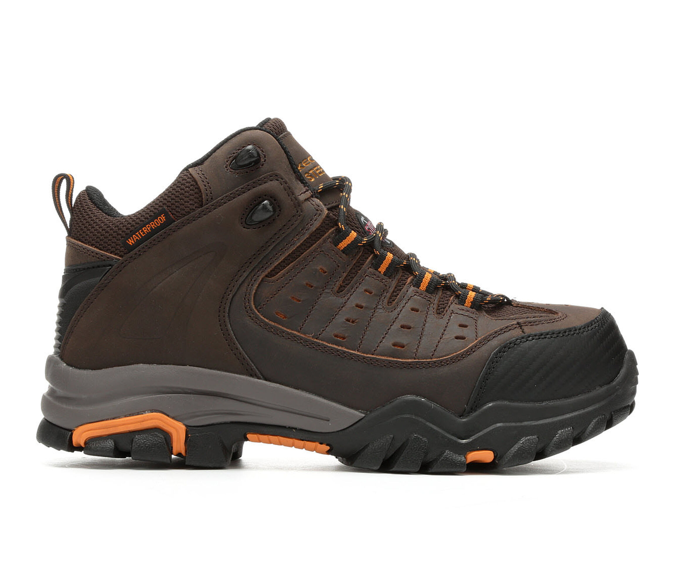 Skechers Work Lakehead Waterproof Steel Toe 77126 Men's Boots (Brown Leather)