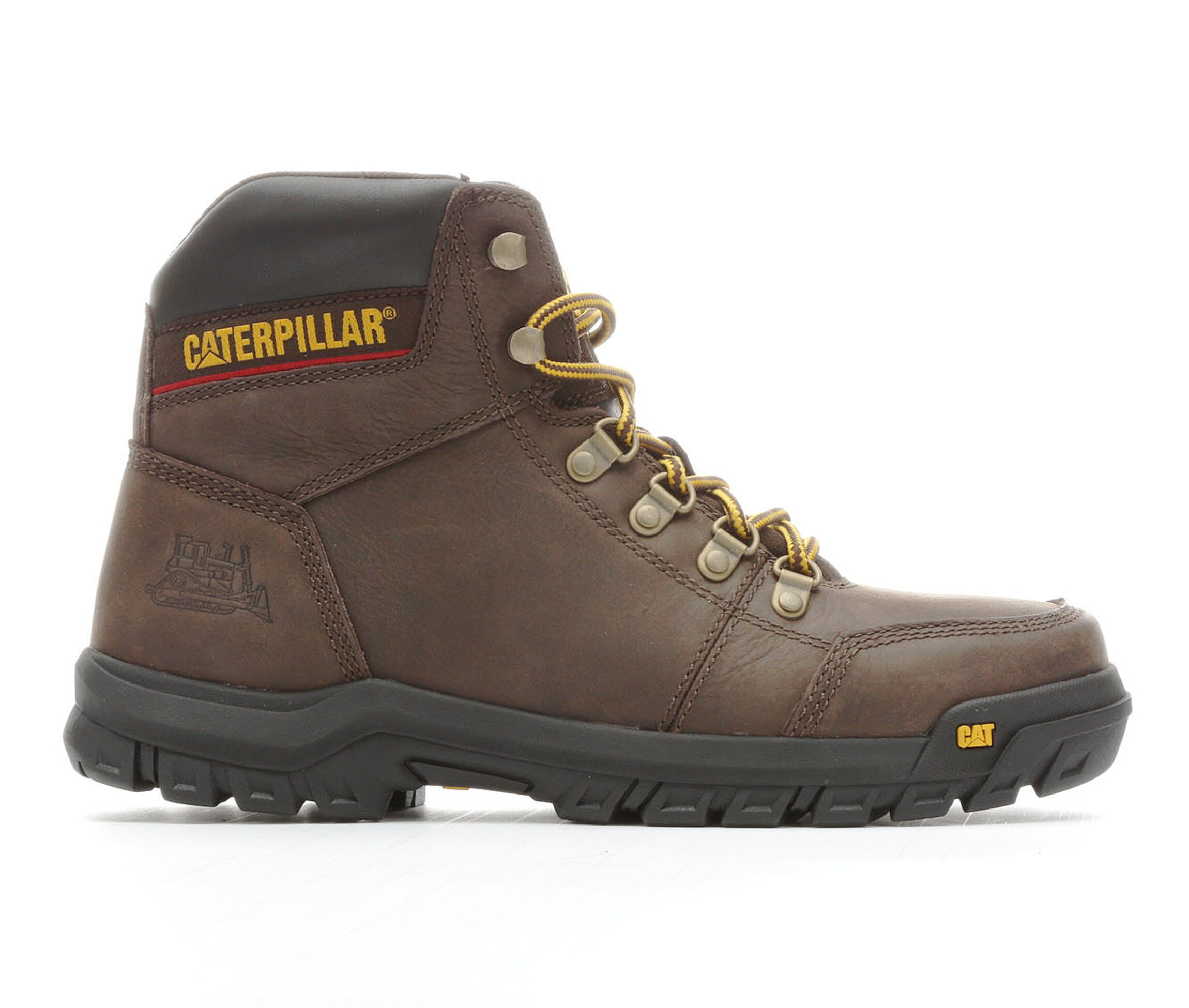 Caterpillar Outline Soft Toe Men's Boots (Brown Leather)