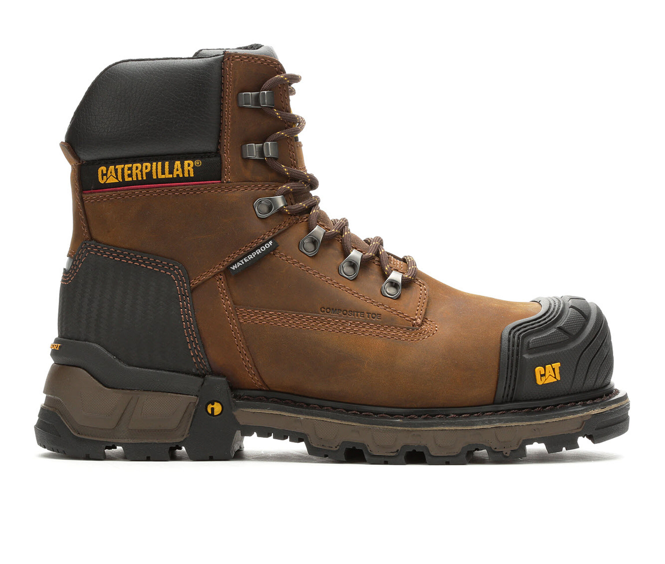 Caterpillar Excavator 6-inch Waterproof Composite Toe Men's Boots (Brown Faux Leather)