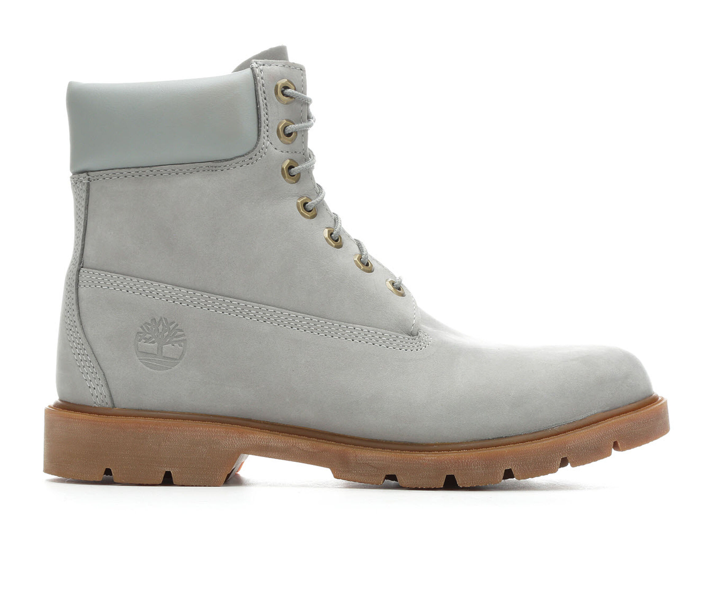 Timberland 6 Inch Padded Contrast Collar Men's Boots (Gray Leather)