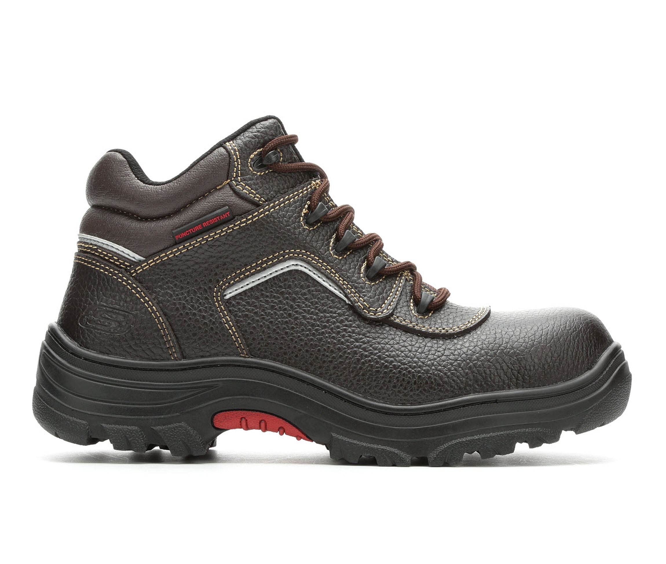Skechers Work Workshire Burgin Sosder 77144 Men's Boots (Brown Faux Leather)