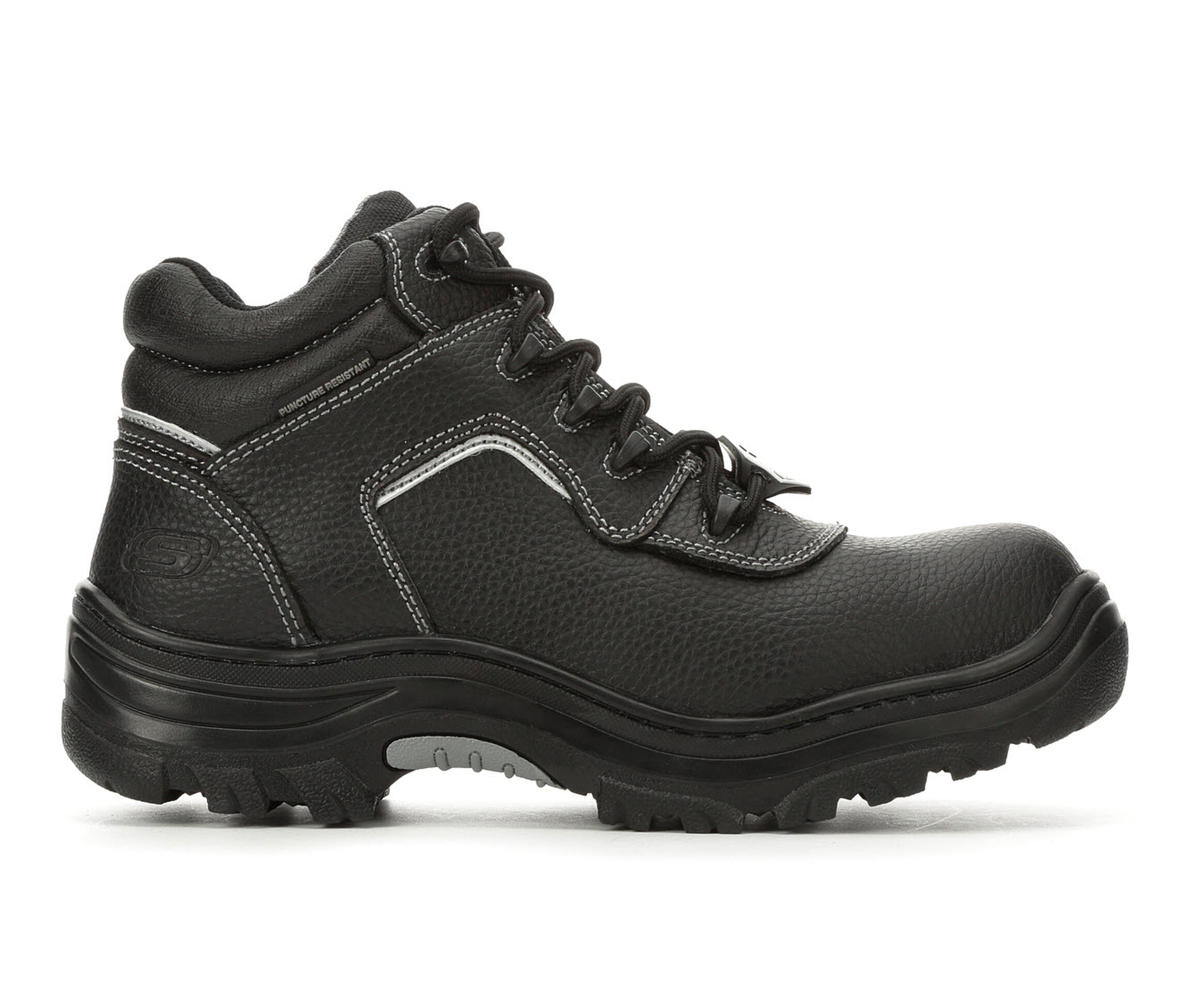 Skechers Work Workshire Burgin Sosder 77144 Men's Boots (Black Faux Leather)