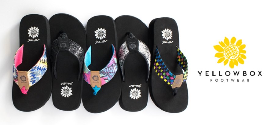 belk yellow box flip flops sale